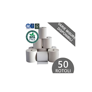 ROTOLI CARTA TERMICA PER REGISTRATORI DI CASSA 55gr/mq