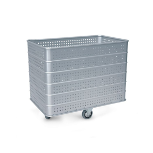 CARRELLO PORTABIANCHERIA IN ALLUMINIO FONDO FISSO FORATO