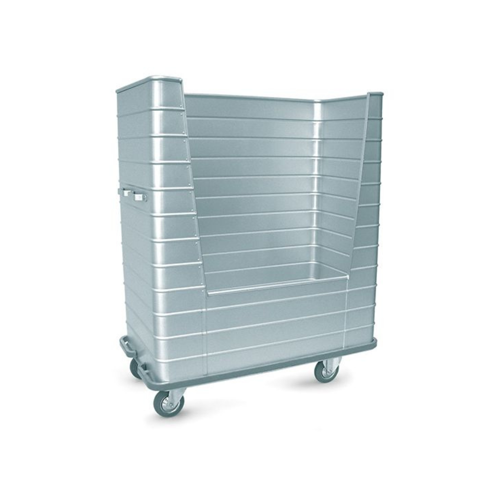 CARRELLO PORTABIANCHERIA IN ALLUMINIO PER LAVANDERIA LATO APERTO - immagine 3