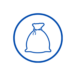 Saccheria in tessuto e rafia